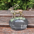 High quality metal bronze ashtrays sculpture with deer statue